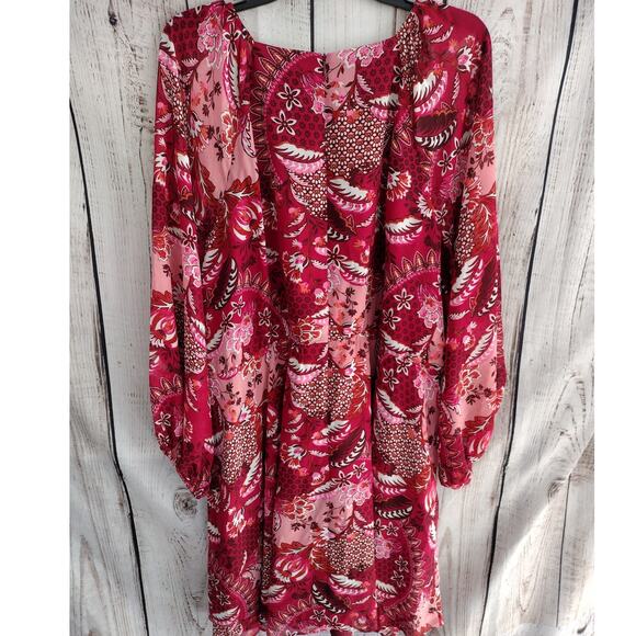Jessica Howard NEW Wine-Colored Paisley Keyhole Fit & Flare Dress Women 20W Plus - Picture 8 of 14